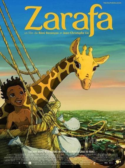 Filmposter: zarafa, opgenomen bij Dada Studios